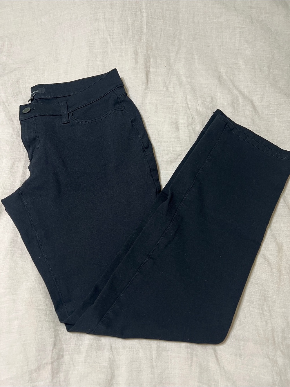 Ann Taylor Black Straight-Leg Stretch Pants